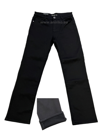 Naiste sooja voodriga teksapüksid