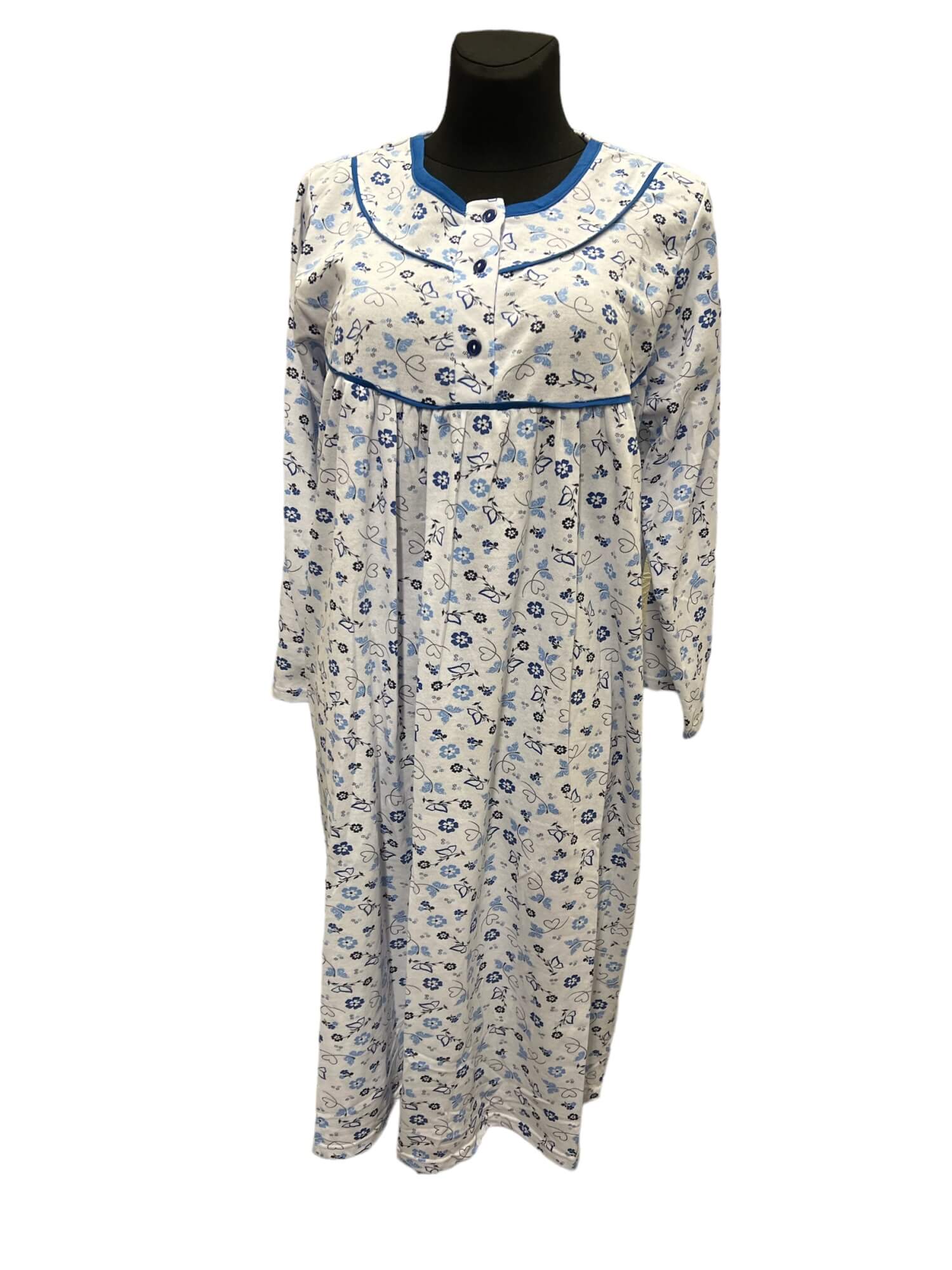 Женская фланелевая ночная рубашка с длинными рукавами